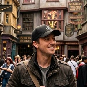 Harry Potter The Deathly Hallows Hat Cap Stretch Fit Universal Studios Wizard OS
